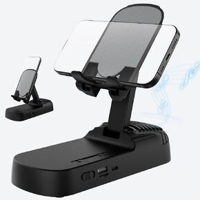 Cell Phone Stand with Wireless Bluetooth Speaker, Compatible with iPhone/iPad, Phone Holder with 360°HD Surround Sound, Suitable for Home, Office, Outdoor Use.Gifts for Men Women (Black)