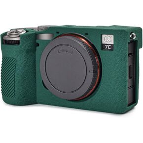 Rieibi Alpha 7C II Camera Case, Non-Slip Texture Surface Camera Cover for Sony A7C M2/Sony A7C II/A7C 2 Anti-Scratch Soft Silicone Protective Case Lightweight Detachable Protector Shell-Coffee