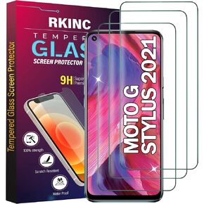 RKINC Screen Protector [3-Pack] for Motorola Moto G Stylus 5G 6.8" 2021[Not Fit for 2022 Model], Tempered Glass Film Screen Protector, 0.33mm [LifetimeWarranty][Bubble-Free][Anti-Scratch]
