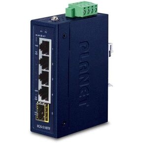 IP30 Compact Size 4-Port 10/100/1000T + 1-Port 100/1000X SFP Gigabit Ethernet Switch (-40~75 Degrees C, Dual 9~48V DC/24V AC)