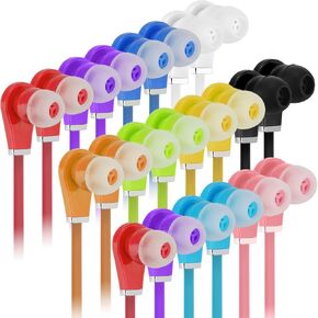 CN-Outlet Bulk Earbuds with Microphone,Compatible with Computer,Chromebook,iPhone,Laptop iPad and Android Devices,3.5mm Jack,Wired Earphones for School,Kids,Toddler,Classroom,Library(50 Pack)