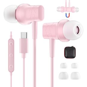 سماعات USB C لسماعات iPad 10th Generation USB Type-C Earbuds لأجهزة iPad Air 5th Generation Ipad Pro 11 بوصة إلغاء الضوضاء سلكية سلكية مع سماعة استريو للتحكم