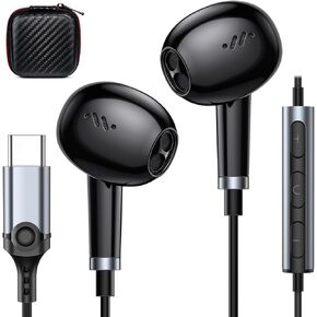 بالنسبة لـ Galaxy S25 USB C سماعات الرأس السلكية لصالح iPad 10th Generation iPhone 16 15 Pro iPad Pro 13 M4 iPad Air 11 M2 Type C Earphone Microphone Control