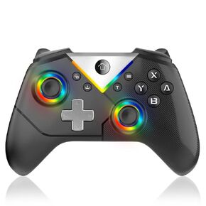Xbox One Controller, 2.4GHz RGB LED Light Wireless Xbox Controller With 3.5mm Headphone Jack&1000mAh Built-in Battery, Wireless Controller for Xbox One S/X/Xbox Series S/X,Turbo, Black