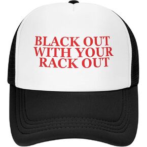 Black Out with Your Rack Out Hat Unisex Adult Trucker Hats Adjustable Cap for Adults Classic Fishing Caps