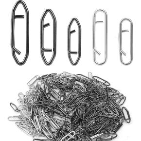 BOXOB 200pcs Fishing Power Speed Clips, 5 Styles Stainless Steel Topwater Speed Clips for Fishing Lure Fast Change Quick Snaps Connector Tackle Clip Accessories for Freshwater Saltwater Crankbait