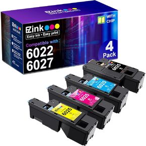 E-Z Ink Remanufactured Toner Cartridge Replacement for Xerox WorkCentre 6027 6025, Phaser 6022 6020 (1 Black 106R02759, 1 Cyan 106R02756, 1 Magenta 106R02757, 1 Yellow 106R02758, 4 Pack)