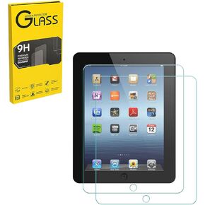 Designed for iPad 2 3 4 (Oldest Models) Tempered Glass Screen Protector 9H Anti Scratch HD Clear Bubble Free(2pcs)