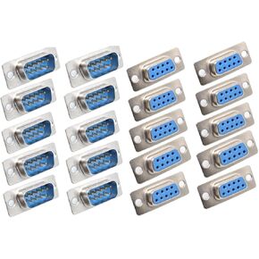Oiyagai 20Pcs DB9 Male and Female 9-Pin RS232 Serial Solder Type D-Sub Connector Adapter for PC Accessories (10 Male, 10 Female) in Kuwait