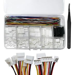 JST ZH1.5MM Connector Kit, 2 3 4 5 6 7 8 9 10 Pin Female and Male Housing Connector with Double Connector End 28AWG Premium Pre-Crimped Cables