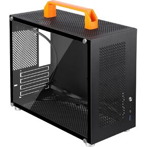 mATX Case (Micro ATX,Mini ITX) Mini Tower Gaming PC Case with Handle, SFF Small Computer Chassis 1.2mm Thickness Steels Material Fits MicroATX(9.6″ x 9.6″) and Mini ITX(6.7″ x 6.7″) Motherboards
