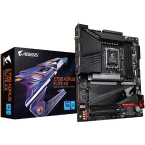 GIGABYTE Z790 AORUS Elite AX 1.0 Intel LGA 1700 ATX Motherboard, 4X DDR5~128GB, 3X PCI-E x16, 4X M.2, 6X SATA, 5X USB 3.2, 1x USB-C, 4X USB 2.0