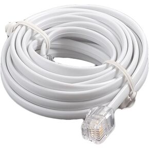 uxcell Telephone Adapter Cable Male to Male RJ11 Plug, 10Ft Long Telephone Line Extension Cord Phone Wire 6P4C RJ11 to RJ11 Connector for Landline Telephone, White
