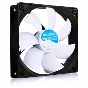 Super Silent Fan 12 PWM - Silent and Efficient 120mm Fan with 4 Anti-Vibration Pads and PWM Control, CPU Fan, PC Case Fan, Fan 12cm, 12V