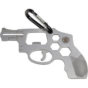 S&W Revolver Novelty Multi-Tool Carabiner with Durable, Compact Stainless Steel Construction for Tactical, Gunsmithing and EDC