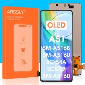 AMOLED Screen Replacement for Samsung Galaxy A51 5G LCD Display A516 Digitizer A516N A516B A516B/DS A516U A516U1 A516F/DSN Screen Touch Full Assembly with Repair Tools(Not for A51 4G)