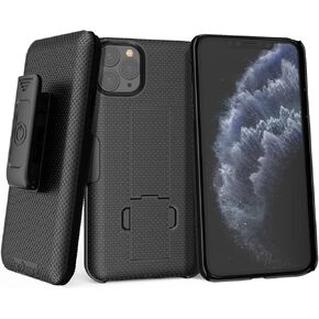 BELTRON Case & Holster Combo for iPhone 11 Pro Max, Rugged Shell & Holster with Built-in Kickstand comptible with Apple iPhone 11 Pro Max (2019) - Black