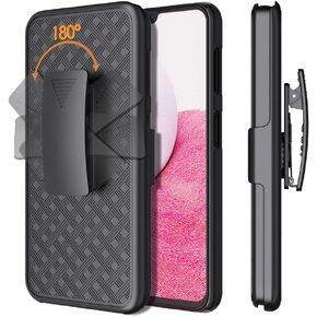 for Samsung Galaxy A14 5G Phone Case, for Galaxy A14 Holster Case Slim Combo Shell with Kickstand Swivel Belt Clip Holster Rugged Protective Cover for Samsung Galaxy A14 2023 Release, Black