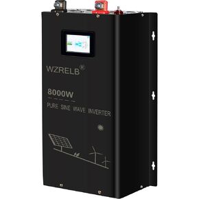 WZRELB 10000W 24V DC Split Phase Pure Sine Wave Inverter 120VAC 240VAC Output Power Converter Off Grid with High Efficiency up to 91.6%