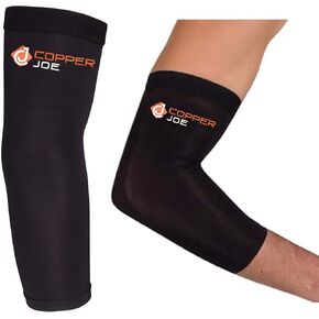 Copper Joe 2 Pack Recovery Elbow Compression Sleeve - Ultimate Copper Relief Elbow Brace for Arthritis, Golfers or Tennis Elbow and Tendonitis. Elbow Support Arm Sleeves For Men and Women (Large) in Saudi Arabia