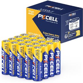 بطاريات PKCELL AA 20 حزمة ، مضاعفة بطاريات ، بطارية كربون عالية الأداء 1.5 فول