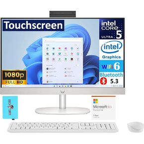 HP All-in-One 24 All-in-One 23.8" Touchscreen FHD Display (Intel Ultra 5 125U, 8GB DDR5, 512GB PCIe SSD, Intel Graphics, WiFi 6, Webcam, Win 11 Pro) w/MS 365 Personal, DKZ USB Port Expander