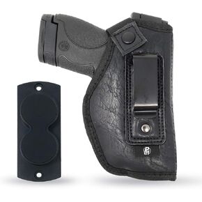 Combo IWB Gun Holster + Magnet - by PH - Concealed Carry - PU Leather - Soft Interior - Fits M&P Shield 9mm.40.45 Auto/Glock 29 30 33 42 43 / Ruger LC9, LC380 - Taurus Slim, PT111