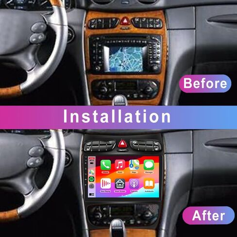 2G+64G Android 13 Radio for Mercedes Benz C-Class W203 C200 C320 C350 CLK W209 S203 A209 2002-2005 Rimoody Car Stereo Carplay Android Auto 9 Buck GPS GPS Bluetooth in Kuwait