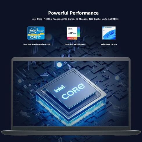 Dell Inspiron 15 3520 Business Labtop ، 15.6 "FHD ، Intel Core I7-1255U ، 64GB RAM ، 2TB SSD ، Numeric Keypad ، قارئ بطاقة SD ، كاميرا الويب ، Bluetooth ، Wi-Fi ، Windows 11 Pro ، Carbon Black in Saudi Arabia
