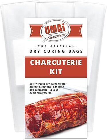 umai dry charcuterie kit ، طقم اللحم الجاف المعالجة. 3 أكياس كبيرة و 2 صغيرة من العصر الجاف للحوم ، و instacure #2 & Juniper Berries ، قم بإنشاء ألواح شركتيري الذواقة في الثلاجة الخاصة بك أكثر من 1-6 أشهر in Saudi Arabia