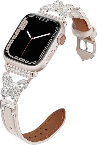 Leather Band Compatible with Apple Watch Women 38mm 40mm 41mm 42mm Series 10 9 8 SE 7 6 5 4 3 2 1 in Kuwait