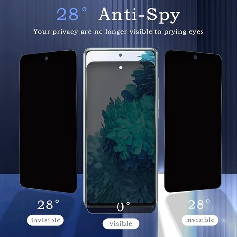 2 حزمة شاشة شاشة الخصوصية لـ Samsung Galaxy S20 Fe ، فيلم زجاجي مضاد للتجسس ، صلابة 9H ، حماية حافة الترقية ، التثبيت السهل ، خالية من الفقاعات ، ودية للحالة in Kuwait