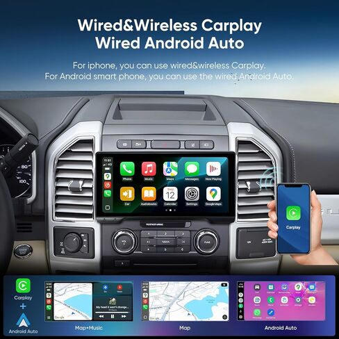 Car Radio for Ford F150 2015-2021,F250/F350/F450 Car Stereo Update,10.33" Touchscreen Qualcomm 8 Core with Wireless CarPlay Android Auto,Off-Road Gyroscope,DTS,DSP,4G LTE,5G WiFi SWC in Saudi Arabia