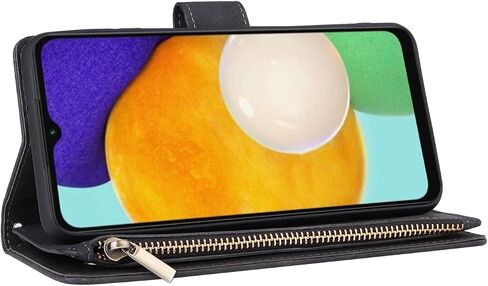 LBYZCASE Case for Galaxy A14 5G(2023) with Card Slots,Durable Flip Folio Kickstand Magnetic Closure Leather Zipper Wallet Wrist Strap Women Men Case Cover for Samsung Galaxy A14 5G (Black) in Saudi Arabia