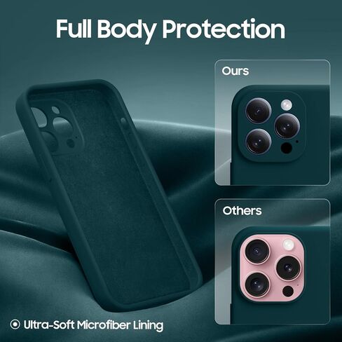 Designed for iPhone 13 Pro Max Case, Compatible with MagSafe, with 2X Privacy Screen Protectors, Full Camera Protection, Silicone Shockproof Protective Slim Phone Case 6.7", Calke Green in Saudi Arabia