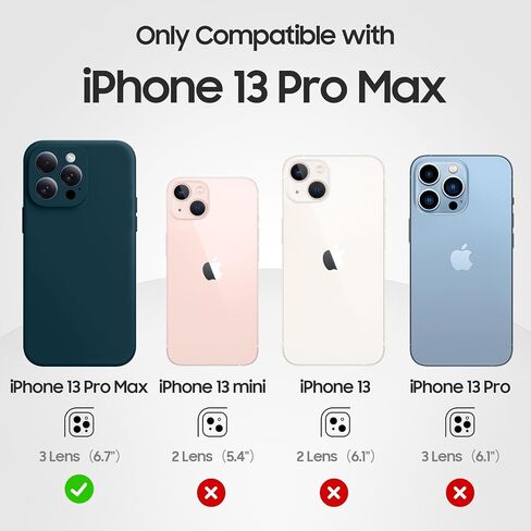 Designed for iPhone 13 Pro Max Case, Compatible with MagSafe, with 2X Privacy Screen Protectors, Full Camera Protection, Silicone Shockproof Protective Slim Phone Case 6.7", Calke Green in Saudi Arabia