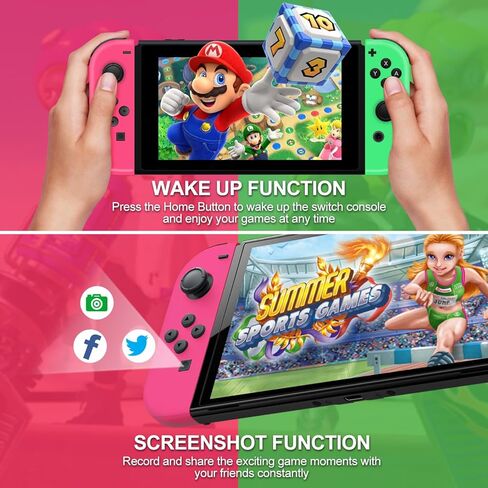 ADHJIE متوافق مع وحدة تحكم مفتاح Nintendo ، L/R التبديل اللاسلكي وحدة تحكم Joypad للتبديل/التبديل OLED ، الاهتزاز المزدوج in Kuwait
