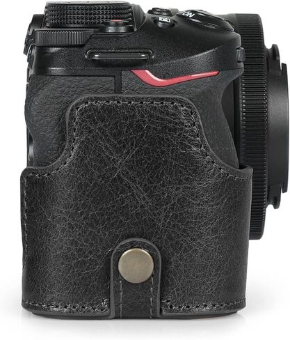 MegaGear Ever Ready Genuine Leather Half Camera Case Compatible with Nikon Z30 (Black) in Kuwait