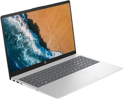 HP 15.6 "كمبيوتر محمول محمول ، شاشة FHD ، معالج AMD Dua-Core ، ذاكرة الوصول العشوائي 16 جيجا بايت ، تخزين 128 جيجا بايت ، Wi-Fi 6 ، كاميرا الويب ، HDMI ، لوحة المفاتيح الرقمية ، Windows 11 Home ، Natural Silver in Kuwait