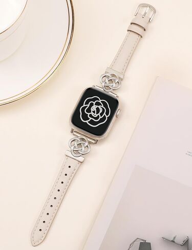 Wearlizer Slim Leather Band Compatible with Apple Watch Bands Women 41/40/38/42/44/45/46/49mm, Dressy Fancy Designer Celtic Knot Thin Leather Strap for iWatch Series 10 9 Ultra SE 8 7 6 5 4 3 2 1 in Kuwait
