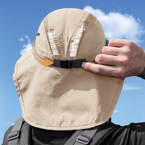 Outdoor Sun Hat with Neck Flap UPF 50+ Protection Hiking Fishing Hats for Men Women Wide Brim Fishing Sun Hat for Women Men in Saudi Arabia