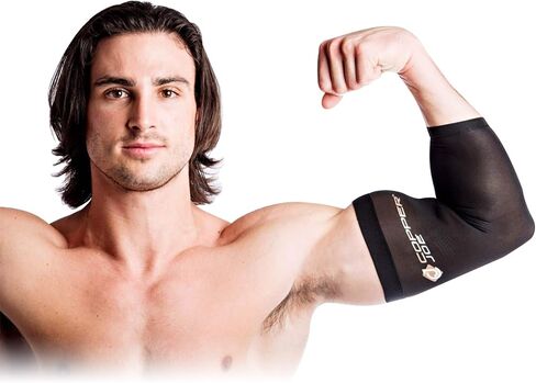 Copper Joe 2 Pack Recovery Elbow Compression Sleeve - Ultimate Copper Relief Elbow Brace for Arthritis, Golfers or Tennis Elbow and Tendonitis. Elbow Support Arm Sleeves For Men and Women (Large) in Saudi Arabia