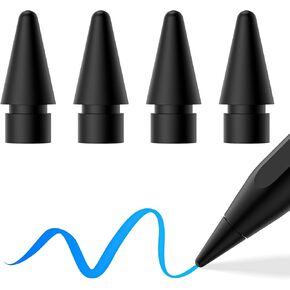 Replacement Tips for Apple Pencil 2nd Generation and 1st Generation,wear-Resistant iPencil Nibs Black 4 Pack