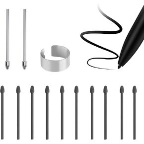 10Pcs Pen Tips + 2 Pcs Titanium Alloy Replacement for Remarkable 2, Soft Pen Tips Replacement for Marker 1/2 Stylus Marker Pen Plus, Durable Pen Nibs Support 4096 Pressure Sensitivity/Tilt with Tool