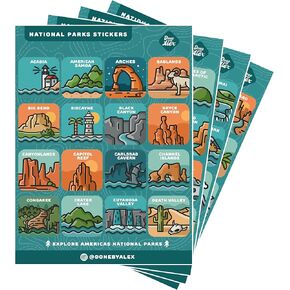 National Park Vinyl Sticker Sheet (63 Parks)