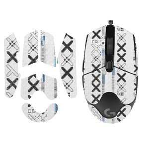 Mouse Grip Tape Full Coverage for Logitech G203, Mouse Anti Slip Grip Tape,Self-Adhesive PreCut Sweat-Resistant Professional Mice Upgrade Kit(White)