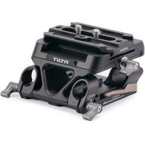 Tilta 15mm LWS Arca Manfrotto Dual Baseplate Compatible w Standard Dovetails | Film Making | Snap-in Design | Titanium Gray TA-DBPK-B