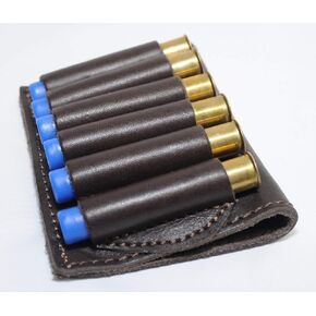 410 Gauge Leather Shotgun Shell Holder for Belt - Cartridge Holder -Dark Brown