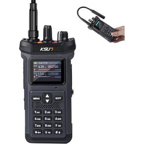 KSUN UV119D GMRS Handheld Radio Multi Band Receiving Two Way Radio Long Range Walkie Talkie w/11.8-inch Gooseneck Antenna, AM/FM Reception, NOAA Weather Receiver, Portable Emergency Radio