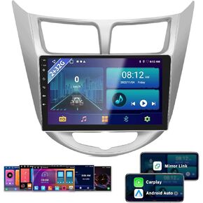 2+32G Android Car Stereo for Hyundai Accent Solaris Verna Reina 2010-2016 with Apple Carplay Android Auto Mirror Link Change Theme 9 inch Touch Screen FM RDS HiFi Bluetooth WiFi GPS+Camera & MIC